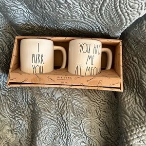 Rae Dunn White Ceramic Mug Set Minimalist Dining